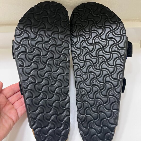 New Birkenstock Arizona Black Sandal Birko-Flor Suede Footbed Unisex Size 42 - Picture 6 of 8